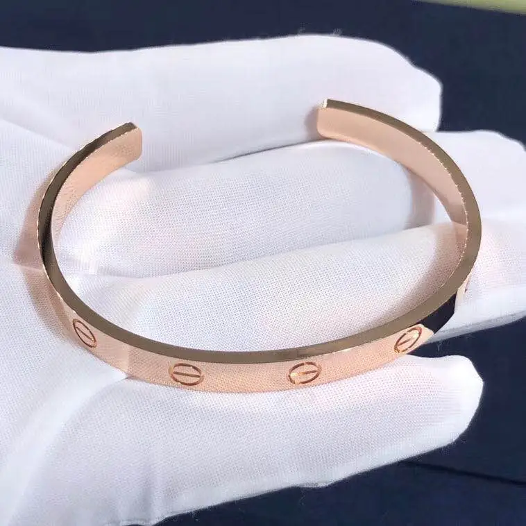 Браслет Cartier Love с открытой манжетой /розовое золото/