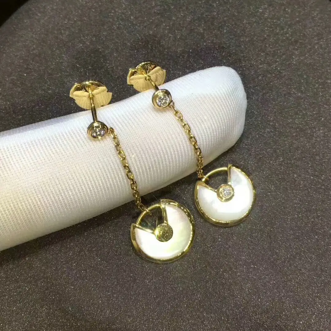 Серьги Amulette de Cartier /желтое золото, бриллианты/ 6