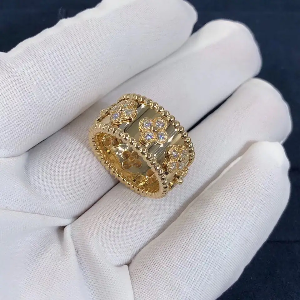 Кольцо Van Cleef & Arpels Perlée Clovers /бриллианты, желтое золото/ 7