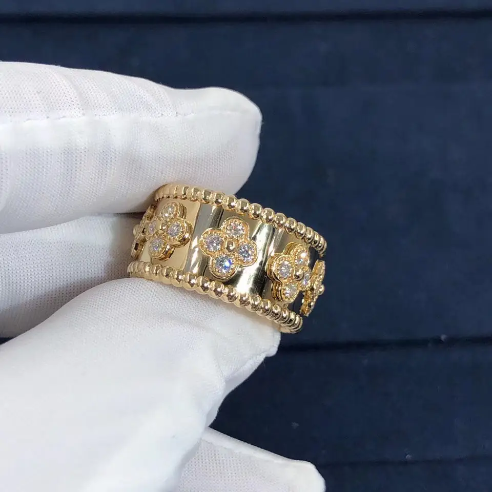 Кольцо Van Cleef & Arpels Perlée Clovers /бриллианты, желтое золото/ 8
