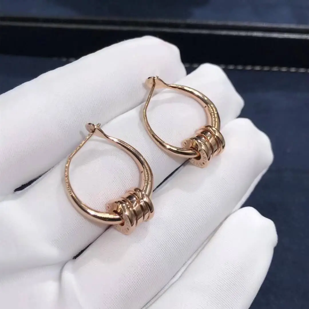 Серьги-кольца Bulgari B.zero1 /розовое золото/