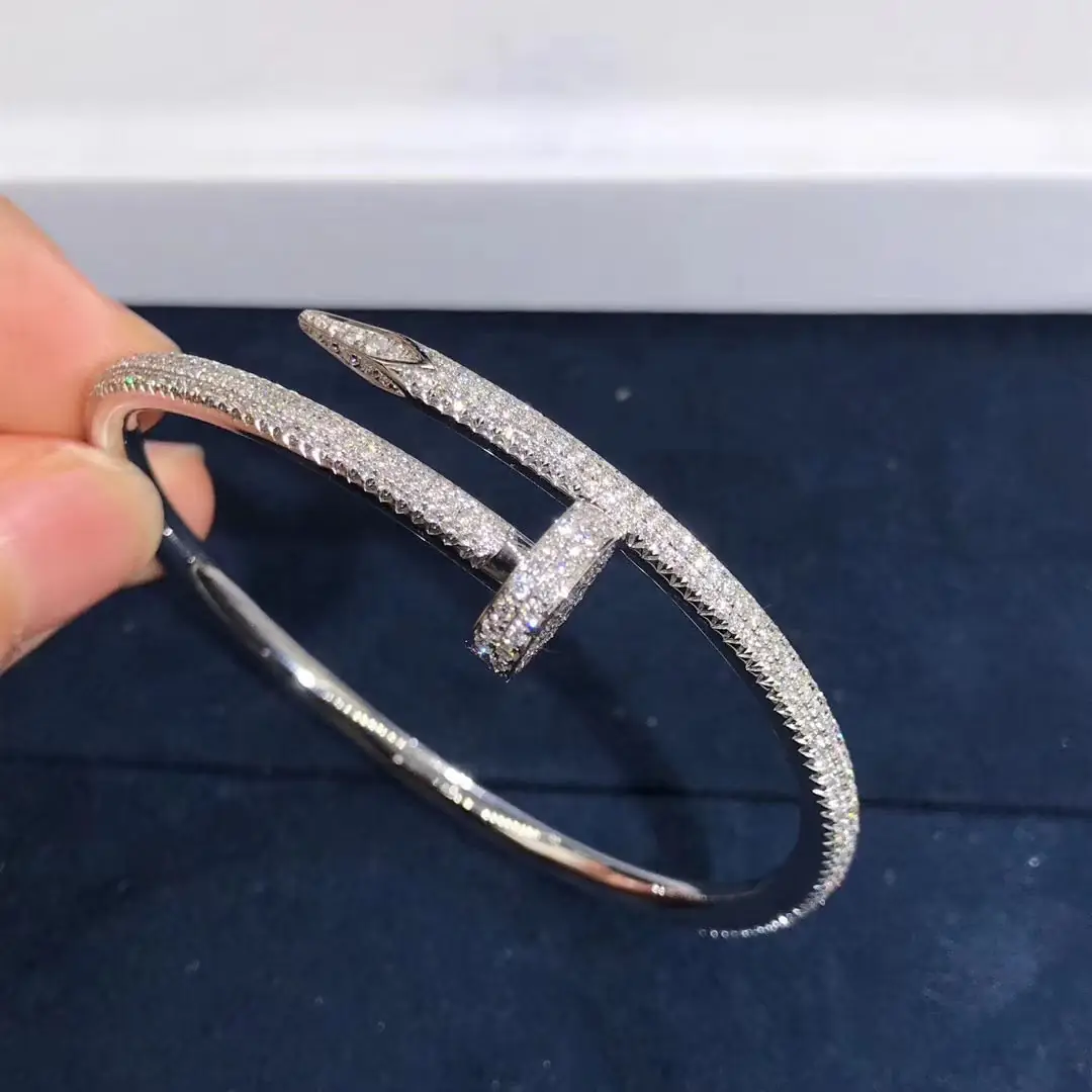 Браслет Cartier Juste un Clou классическая модель /белое золото, бриллианты/