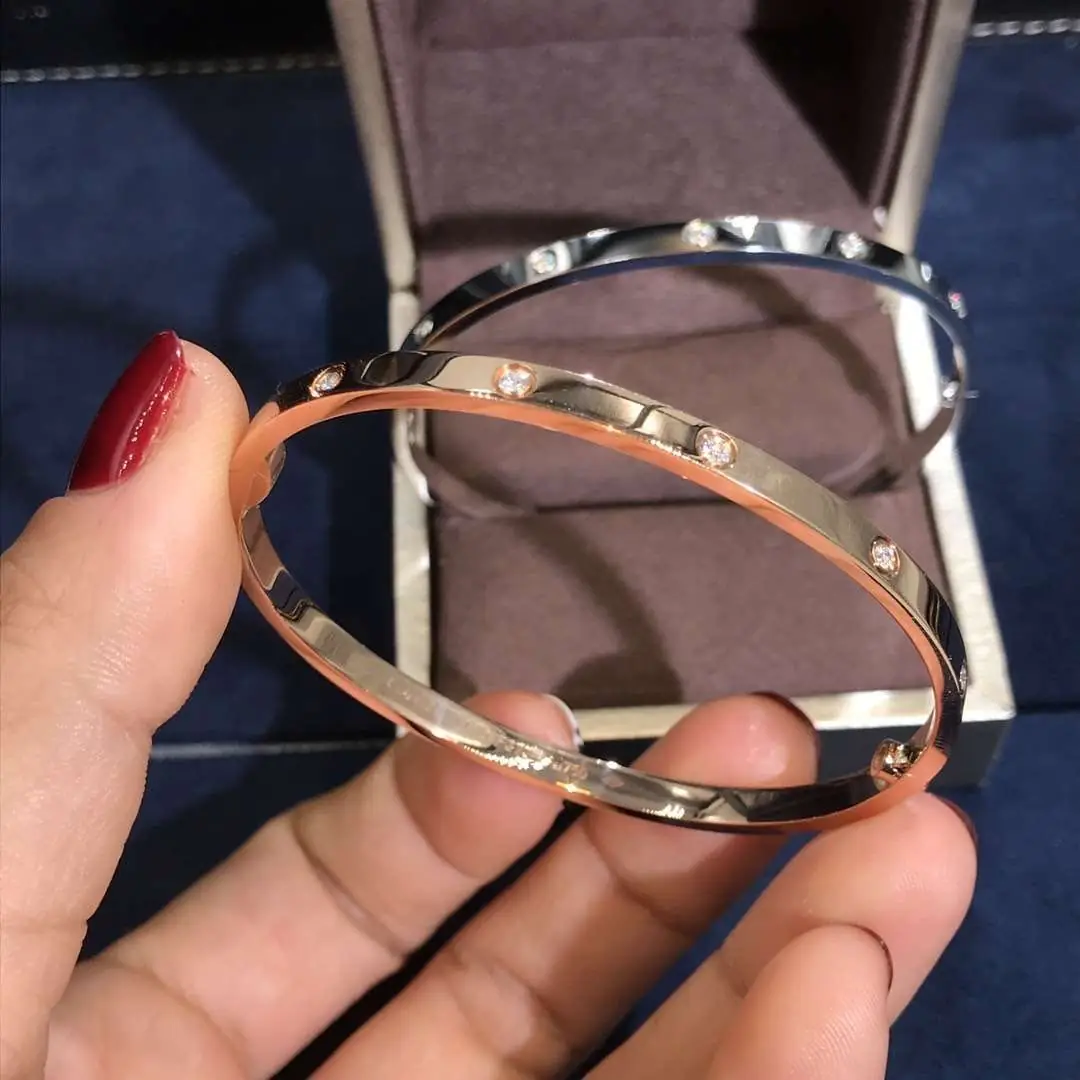 Браслет Cartier Love маленькая модель /10 бриллиантов, белое золото/ 6