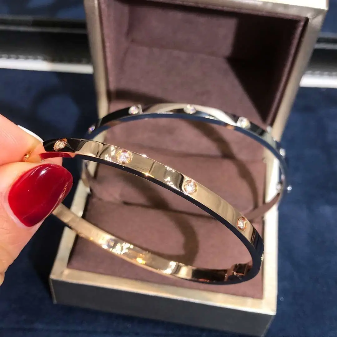 Браслет Cartier Love маленькая модель /10 бриллиантов, белое золото/ 5