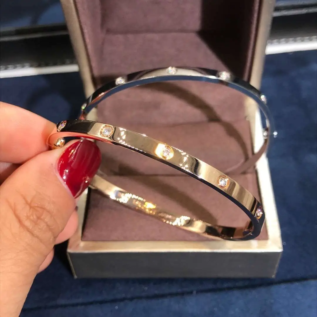 Браслет Cartier Love маленькая модель /10 бриллиантов, белое золото/ 4