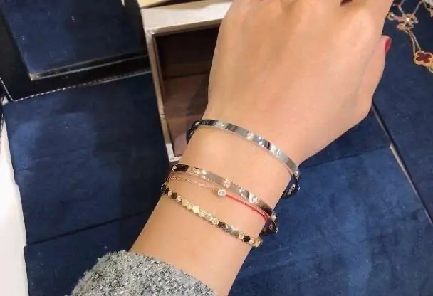 Браслет Cartier Love маленькая модель /10 бриллиантов, белое золото/ 9