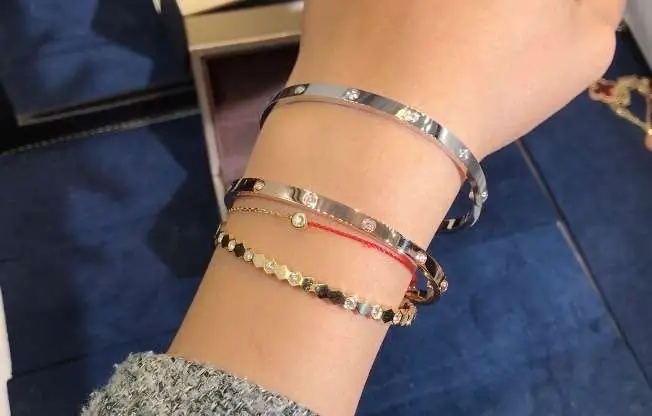 Браслет Cartier Love маленькая модель /10 бриллиантов, белое золото/ 8