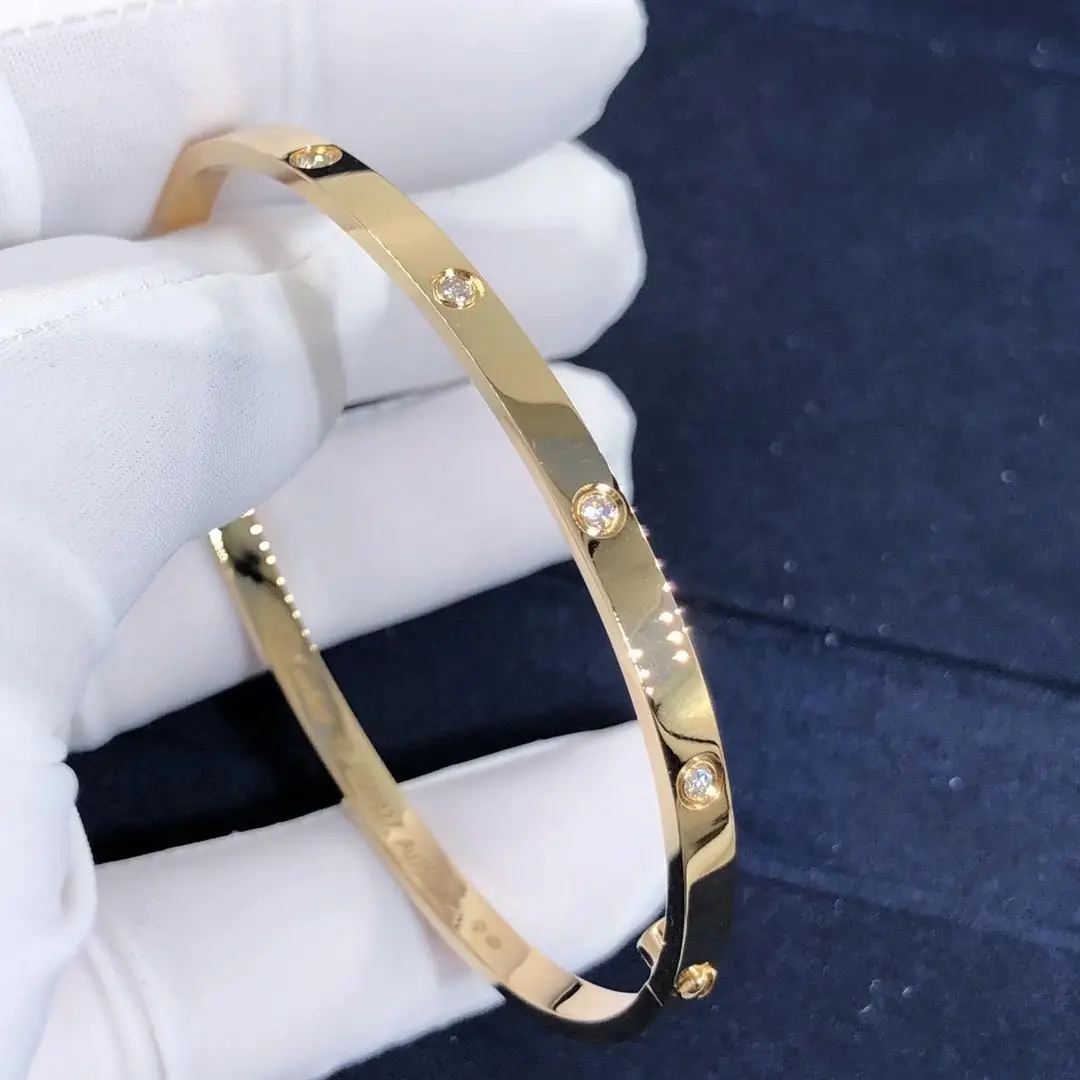 Браслет Cartier Love маленькая модель /10 бриллиантов, желтое золото/ 3