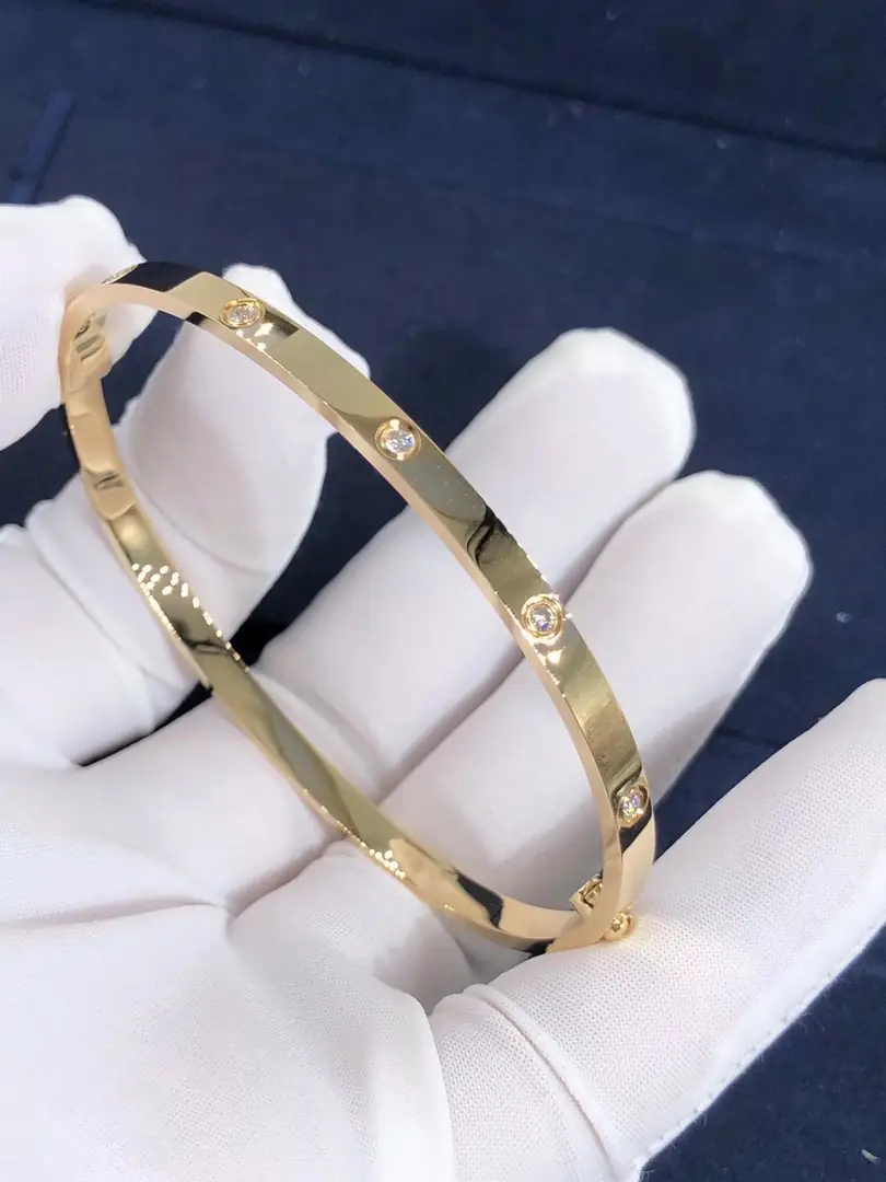 Браслет Cartier Love маленькая модель /10 бриллиантов, желтое золото/ 4