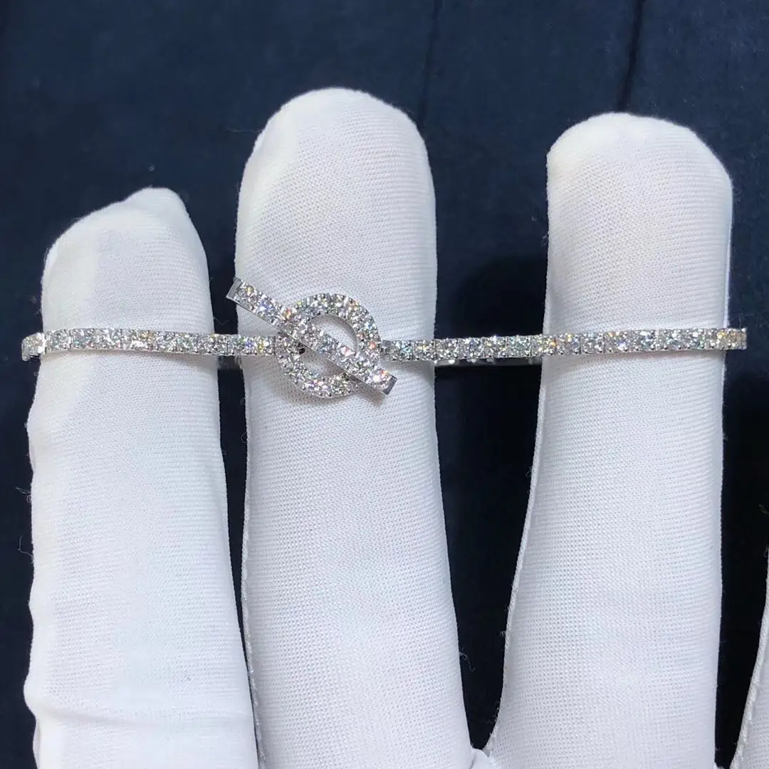 Браслет Hermes d’Ancre Diamond Finesse /белое золото, бриллианты/