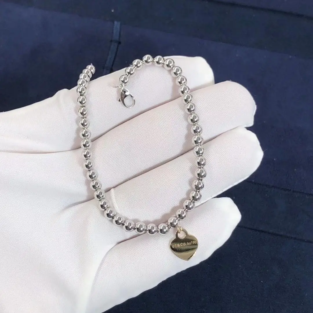 Браслет Tiffany с бусинами из белого золота
