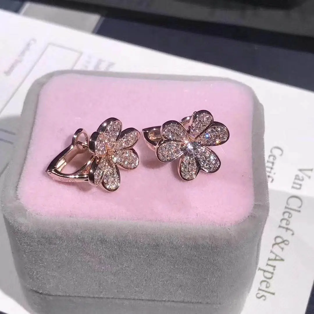 Серьги Van Cleef &amp; Arpels Frivole /бриллианты, розовое золото/