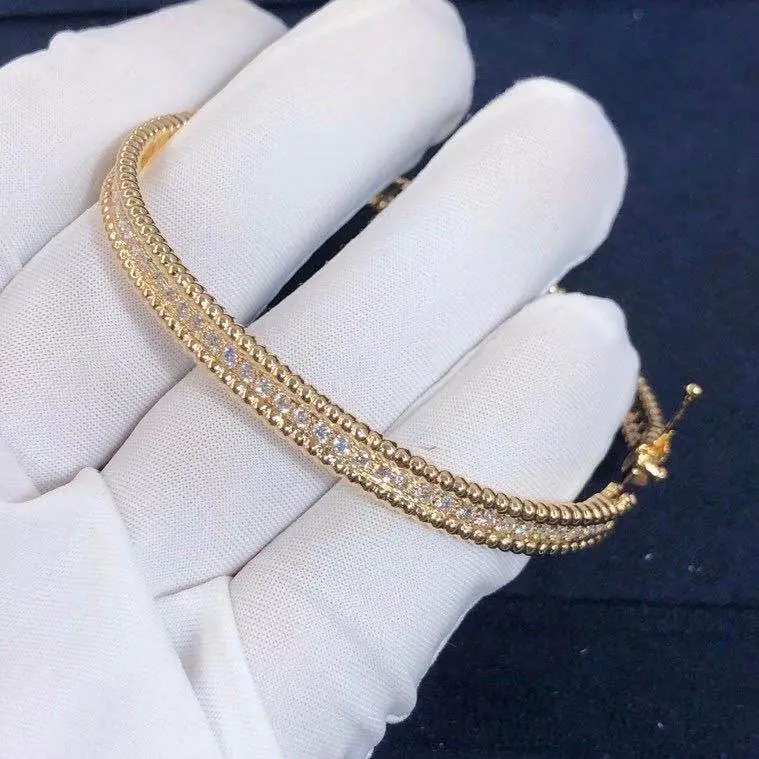 Браслет Van Cleef & Arpels 1 ряд бриллиантов /желтое золото/ 4
