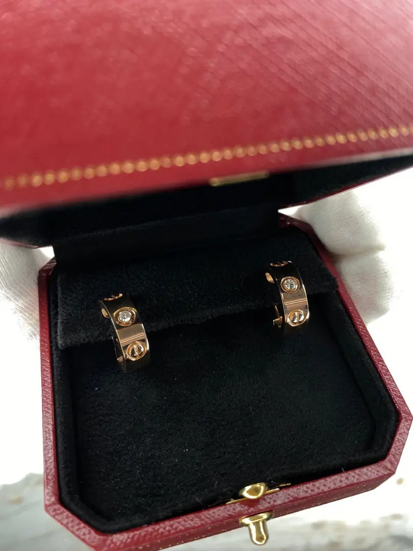 Серьги Cartier Love розовое золото, бриллианты
