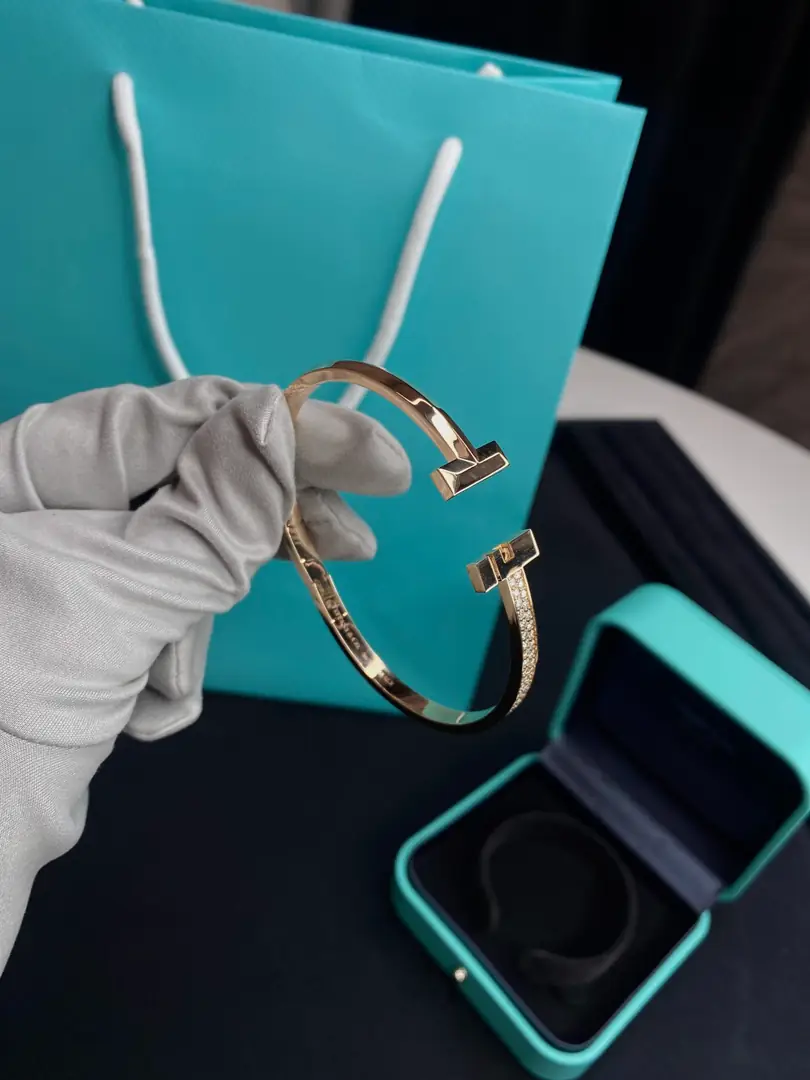 Браслет Tiffany T розовое золото, бриллианты 7
