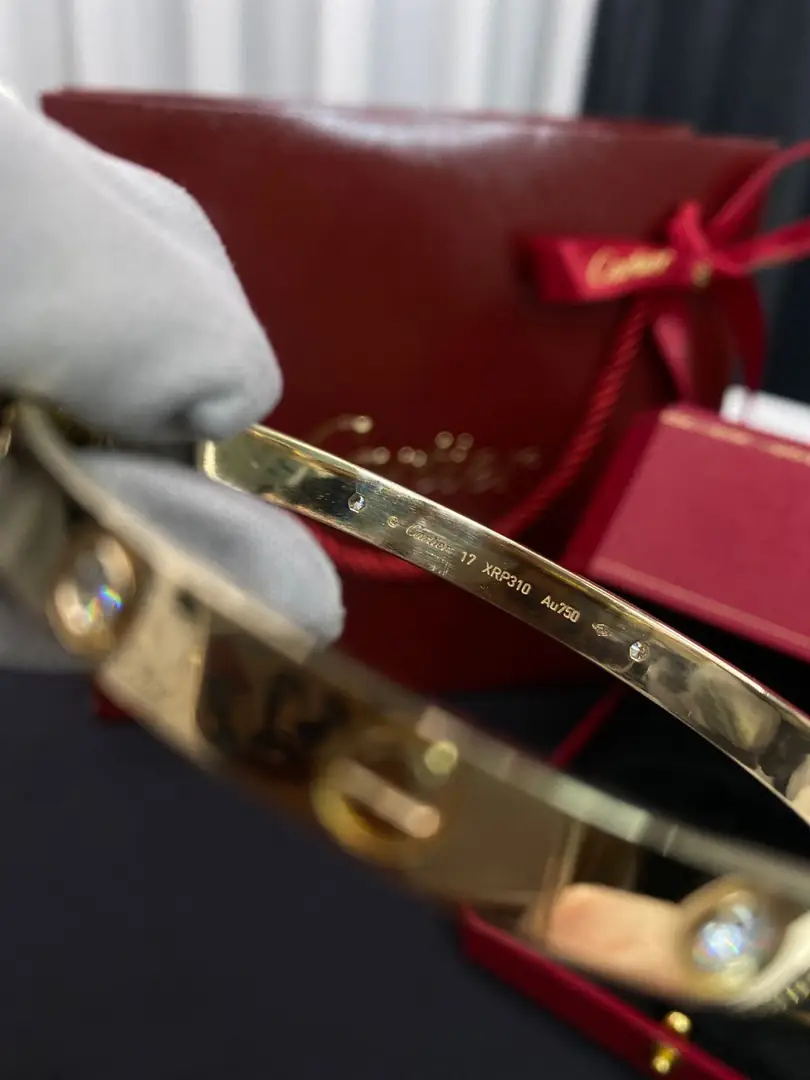 Браслет Cartier Love желтое золото, 4 бриллианта 6