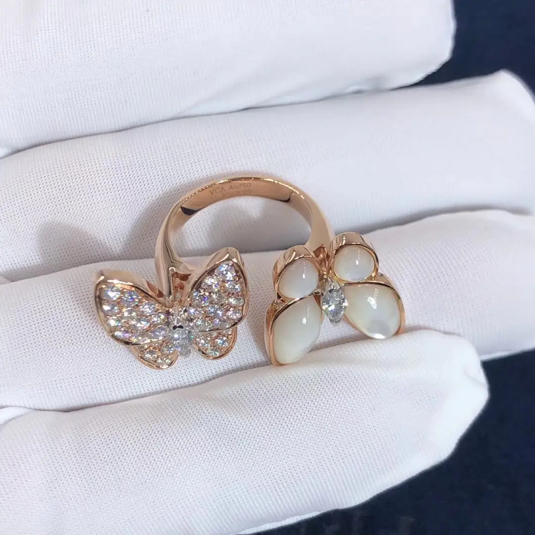 Кольцо Van Cleef & Arpels Two Butterfly /розовое золото/