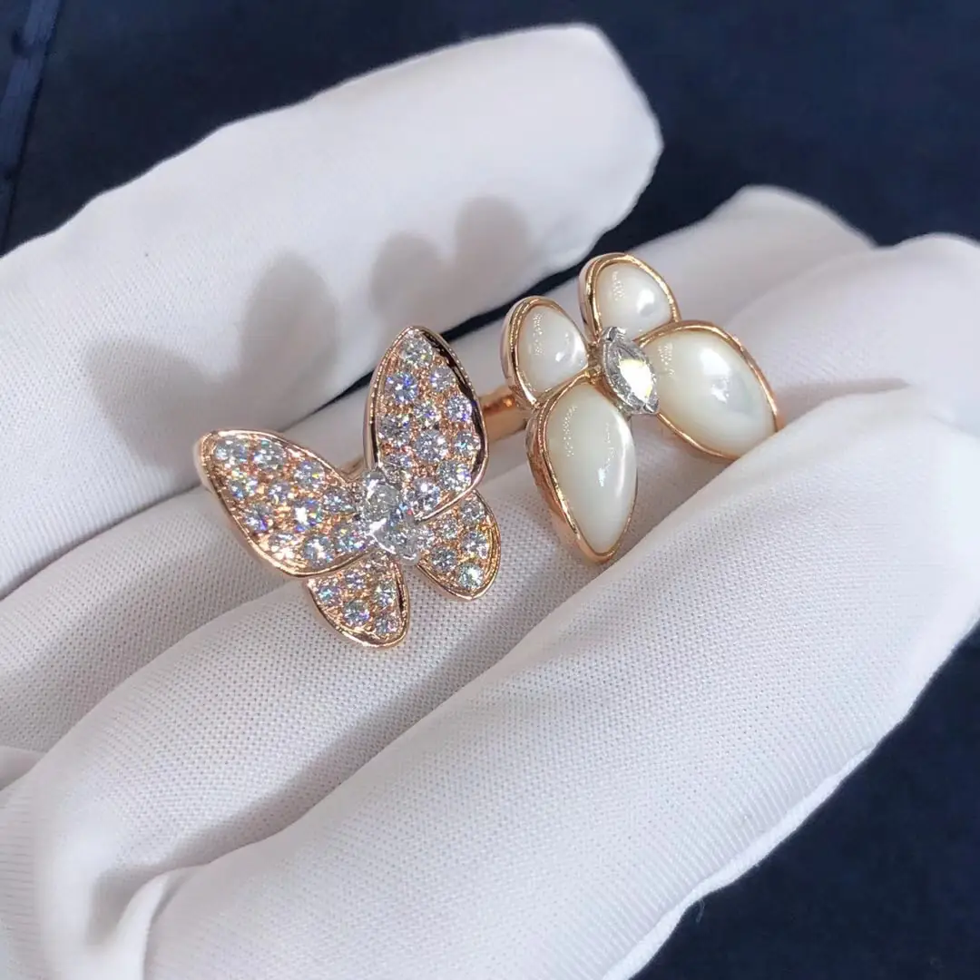 Кольцо Van Cleef & Arpels Two Butterfly /розовое золото/ 3
