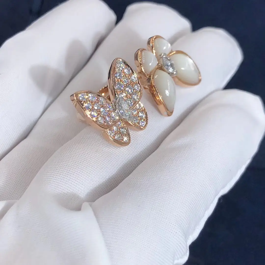 Кольцо Van Cleef & Arpels Two Butterfly /розовое золото/ 4