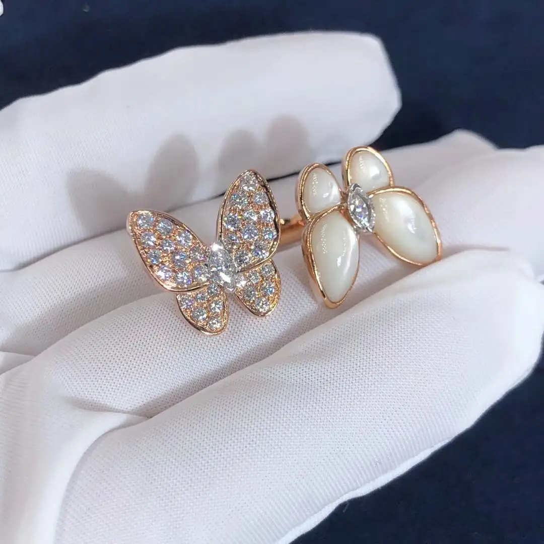 Кольцо Van Cleef & Arpels Two Butterfly /розовое золото/ 5
