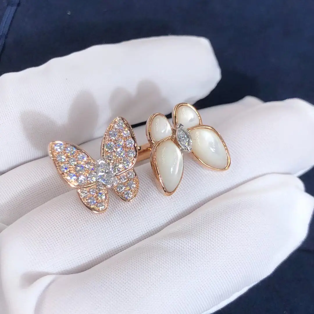 Кольцо Van Cleef & Arpels Two Butterfly /розовое золото/