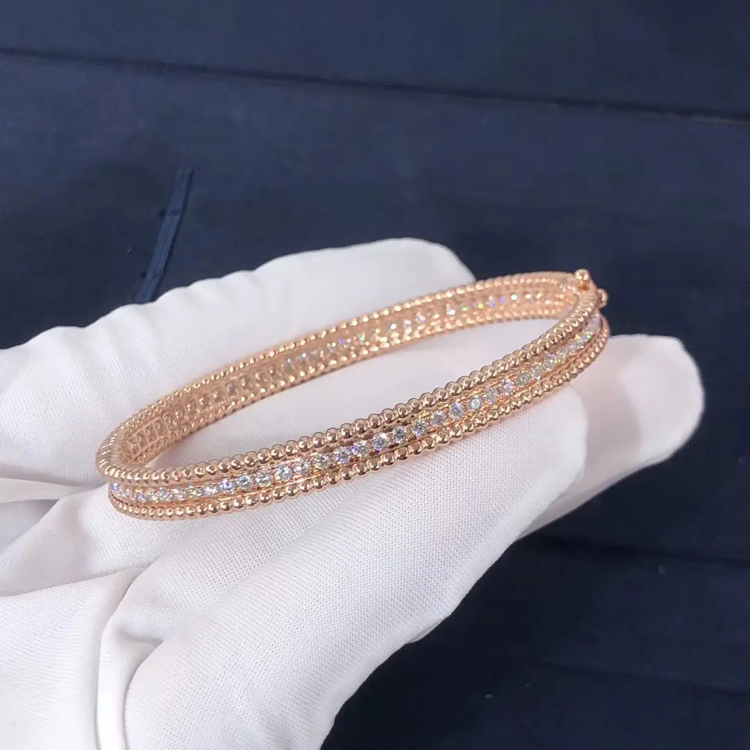 Браслет Van Cleef Perlée Diamonds /розовое золото, бриллианты/ 3