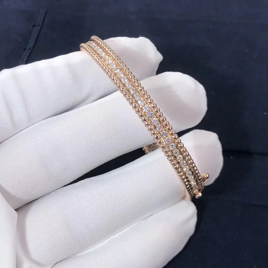Браслет Van Cleef Perlée Diamonds /розовое золото, бриллианты/ 4