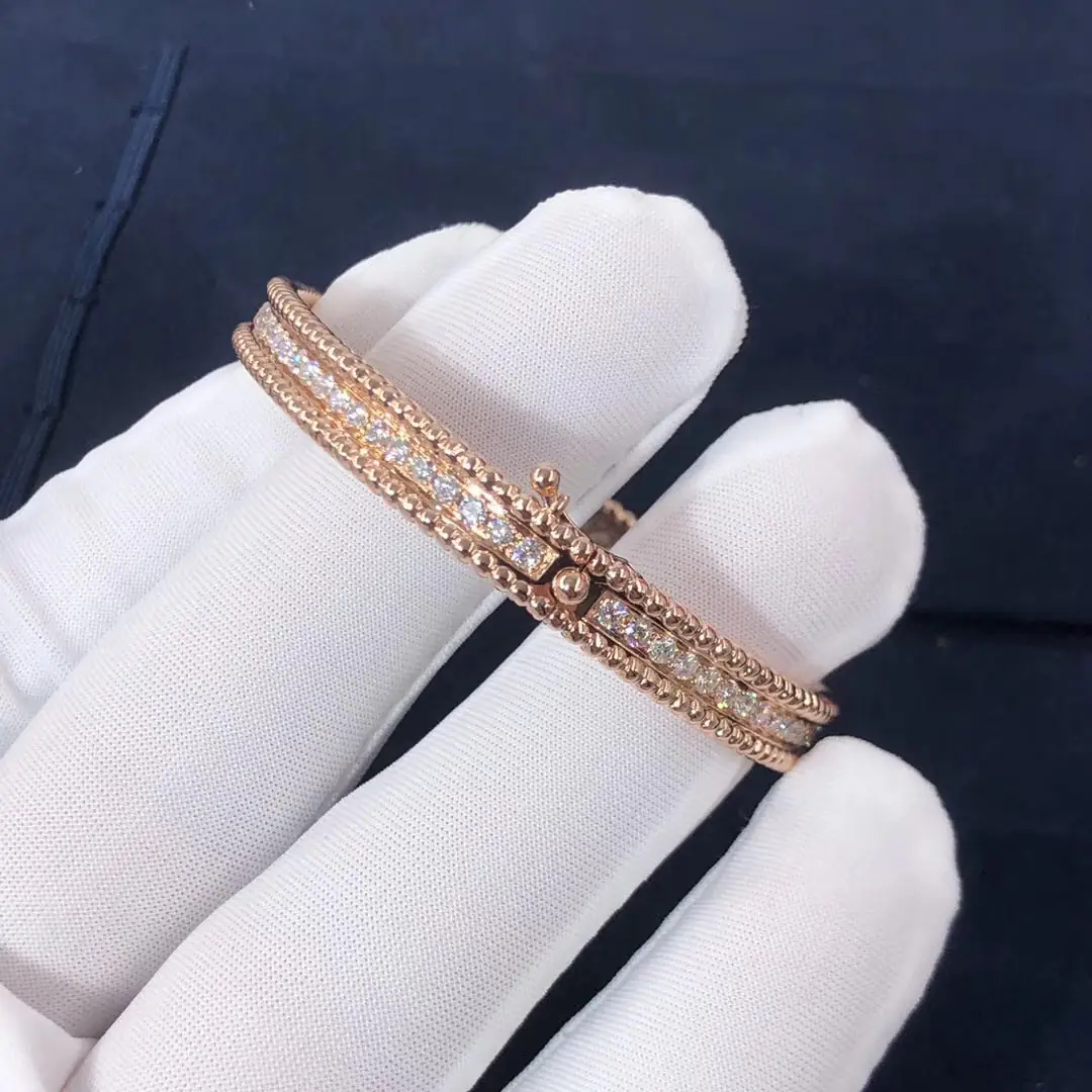 Браслет Van Cleef Perlée Diamonds /розовое золото, бриллианты/ 5