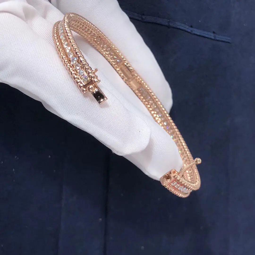 Браслет Van Cleef Perlée Diamonds /розовое золото, бриллианты/ 6