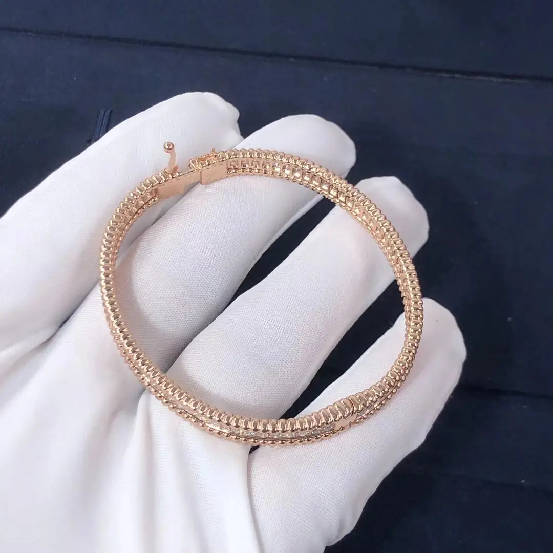 Браслет Van Cleef Perlée Diamonds /розовое золото, бриллианты/ 7