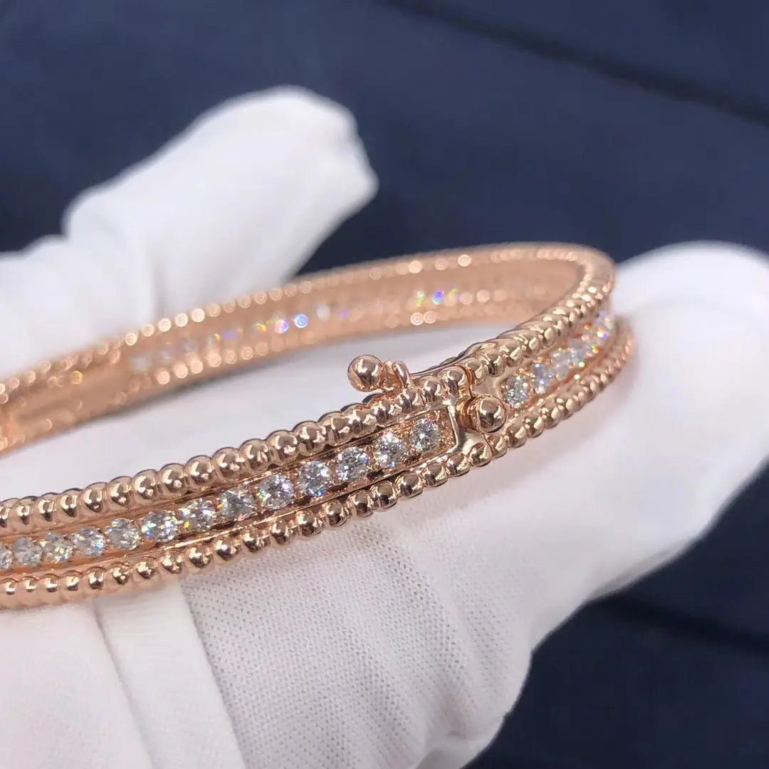 Браслет Van Cleef Perlée Diamonds /розовое золото, бриллианты/ 8