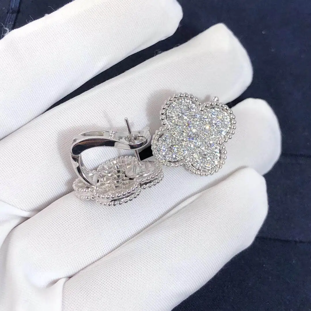 Серьги Van Cleef &amp; Arpels /бриллианты, белое золото/