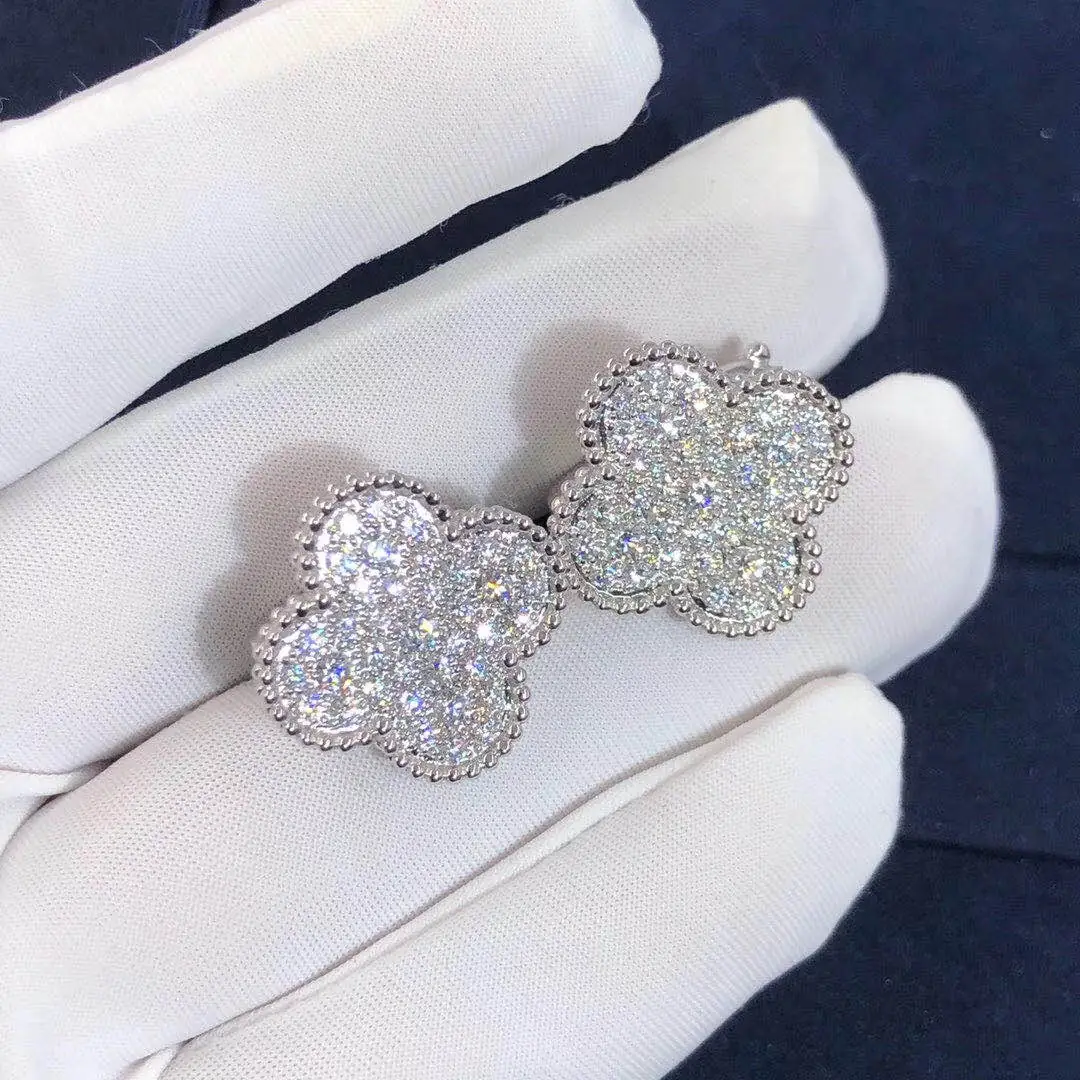 Серьги Van Cleef &amp; Arpels /бриллианты, белое золото/