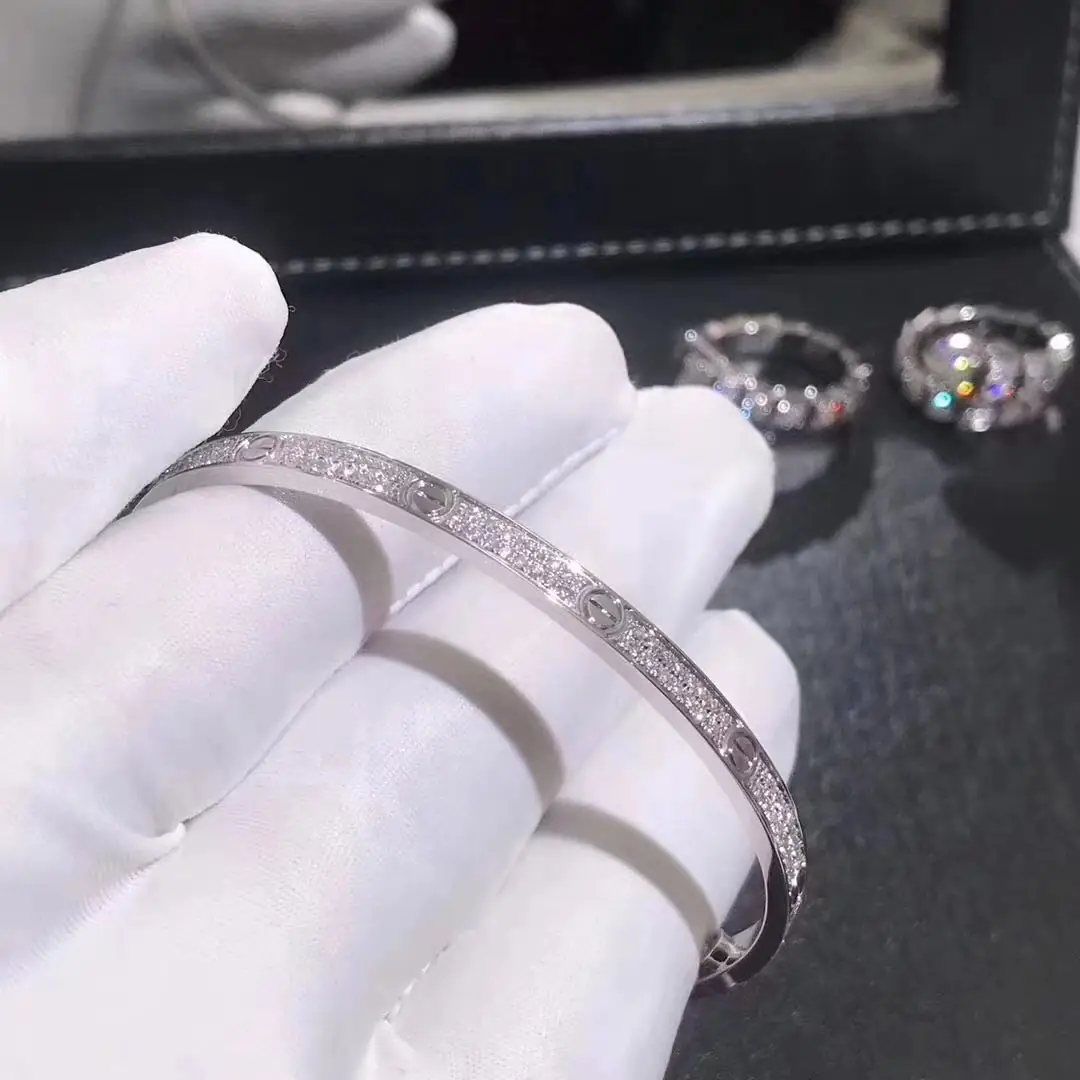 Браслет Cartier Love маленькая модель /белое золото, бриллианты/