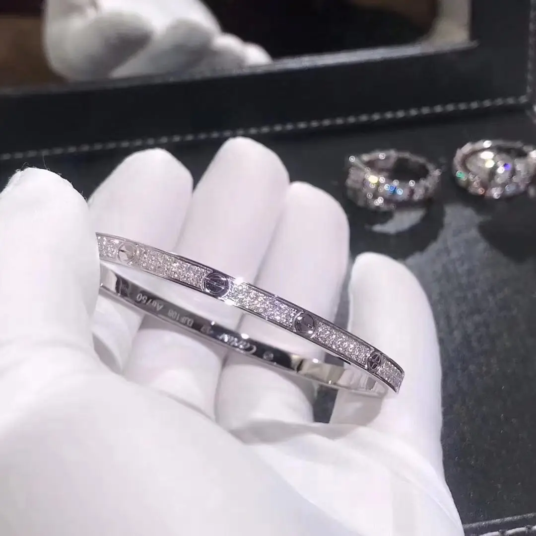 Браслет Cartier Love маленькая модель /белое золото, бриллианты/
