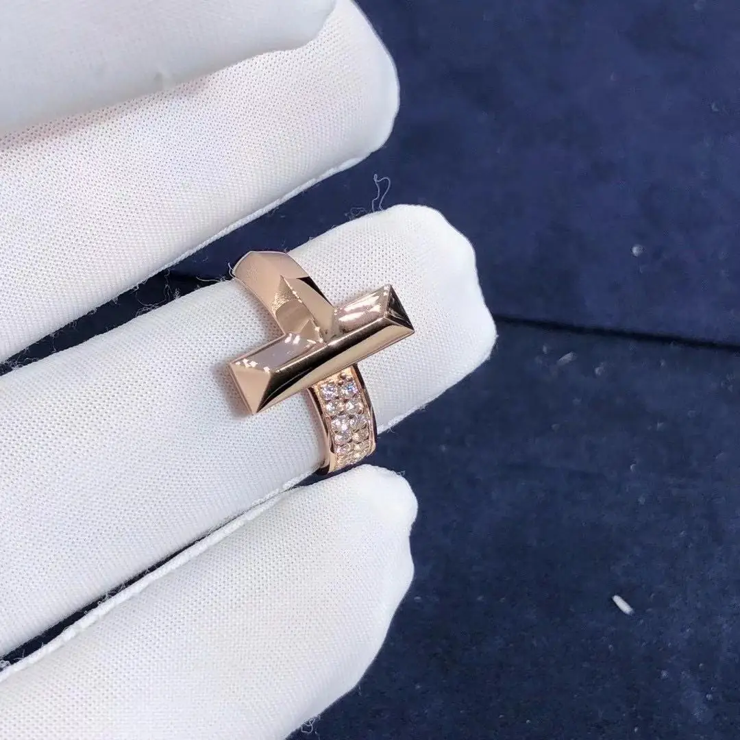 Кольцо Tiffany T1 /розовое золото, бриллианты/