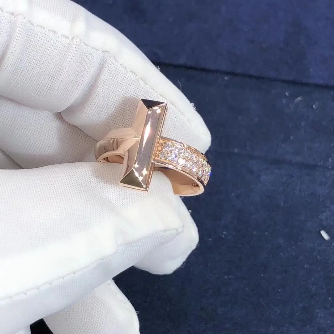 Кольцо Tiffany T1 /розовое золото, бриллианты/