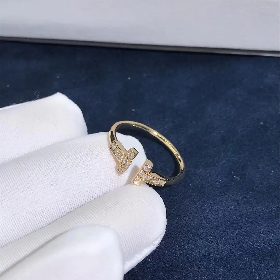 Кольцо Tiffany T Wire /бриллианты, желтое золото/