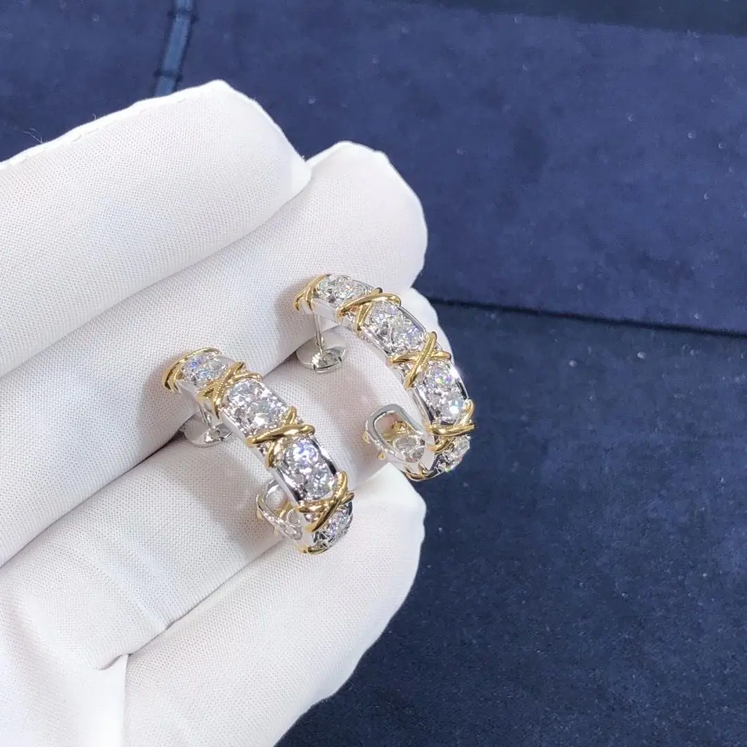 Серьги Tiffany & Co. Jean Schlumberger Twenty Stone /бриллианты, платина, желтое золото/