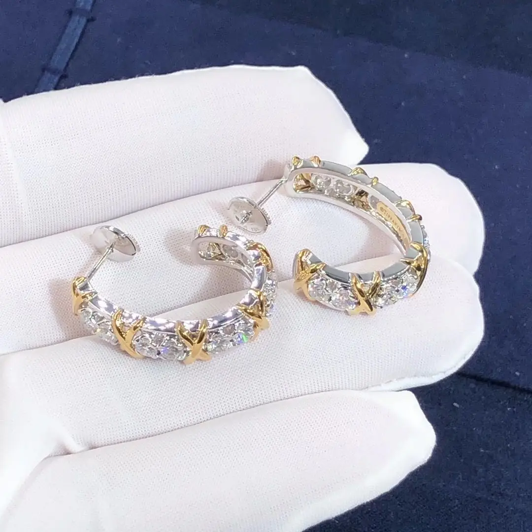 Серьги Tiffany & Co. Jean Schlumberger Twenty Stone /бриллианты, платина, желтое золото/