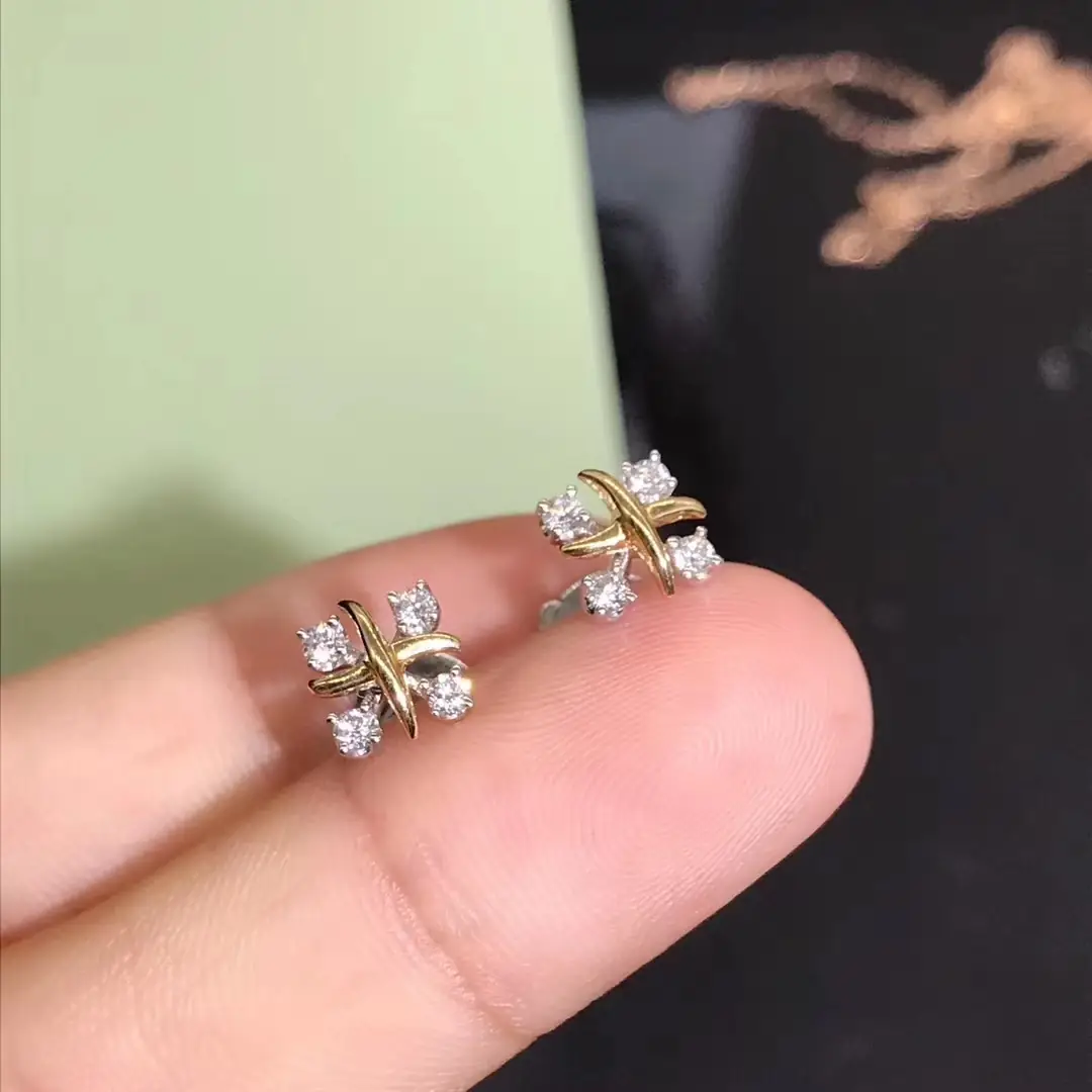Серьги Tiffany Jean Schlumberger Lynn /бриллианты, желтое золото/