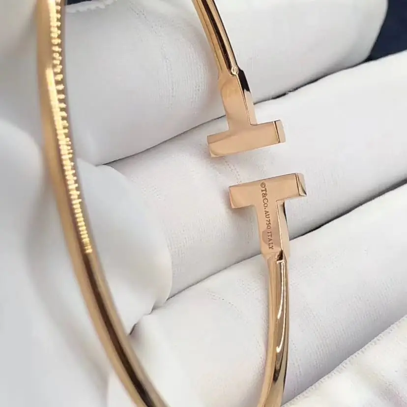 Браслет Tiffany T Wire /бриллианты, розовое золото/ 15