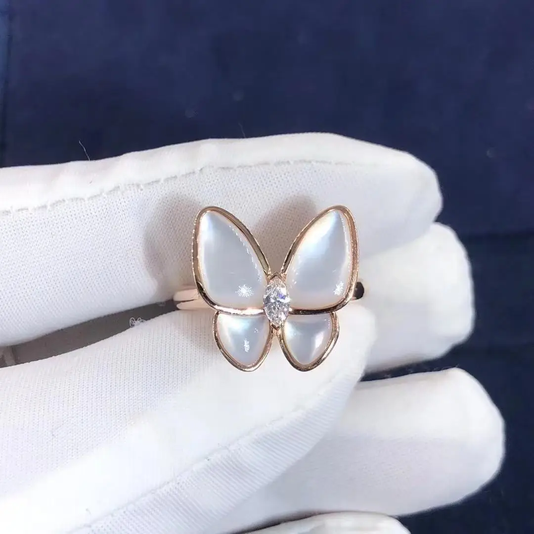 Кольцо Van Cleef & Arpels /розовое золото, бриллианты, перламутр/
