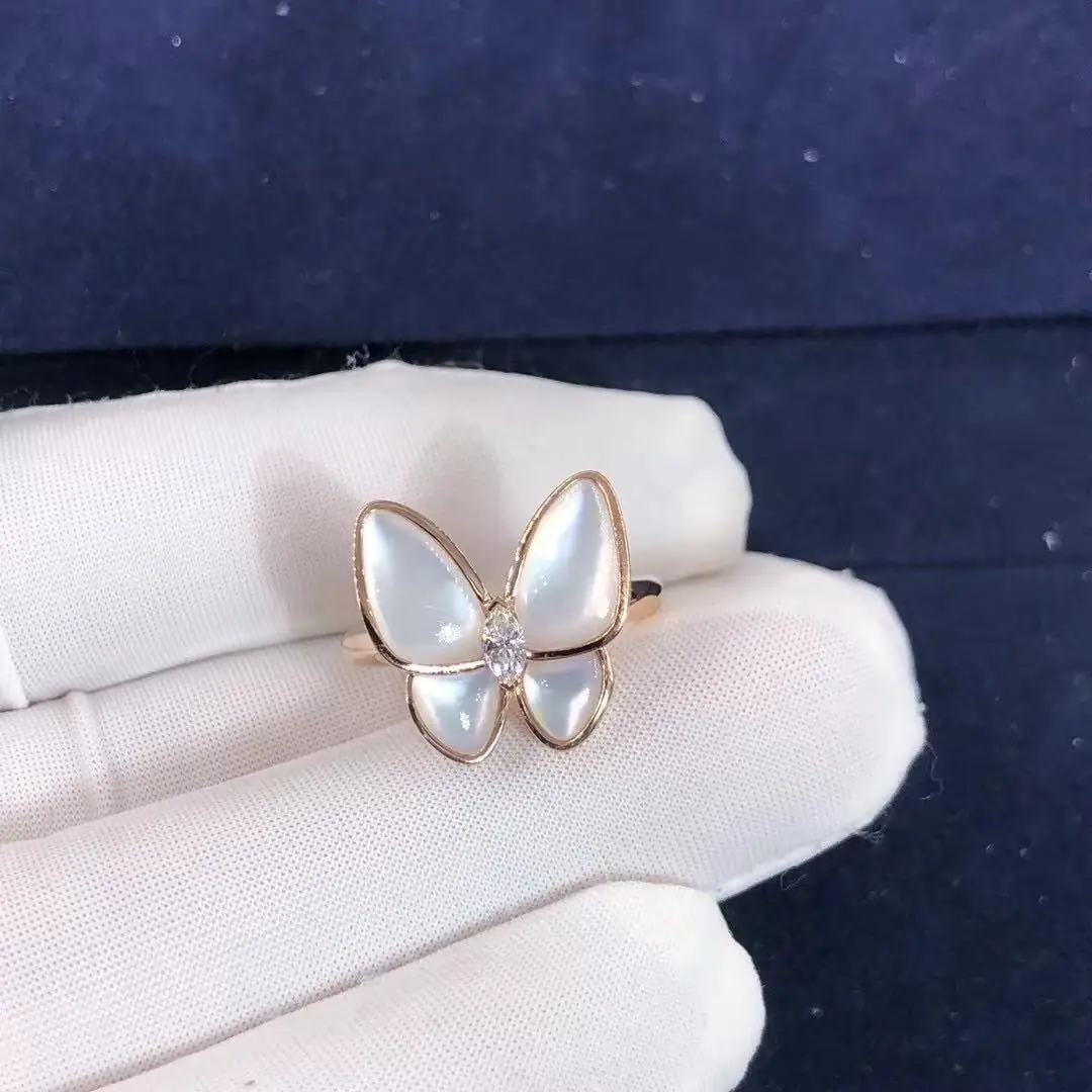 Кольцо Van Cleef & Arpels /розовое золото, бриллианты, перламутр/