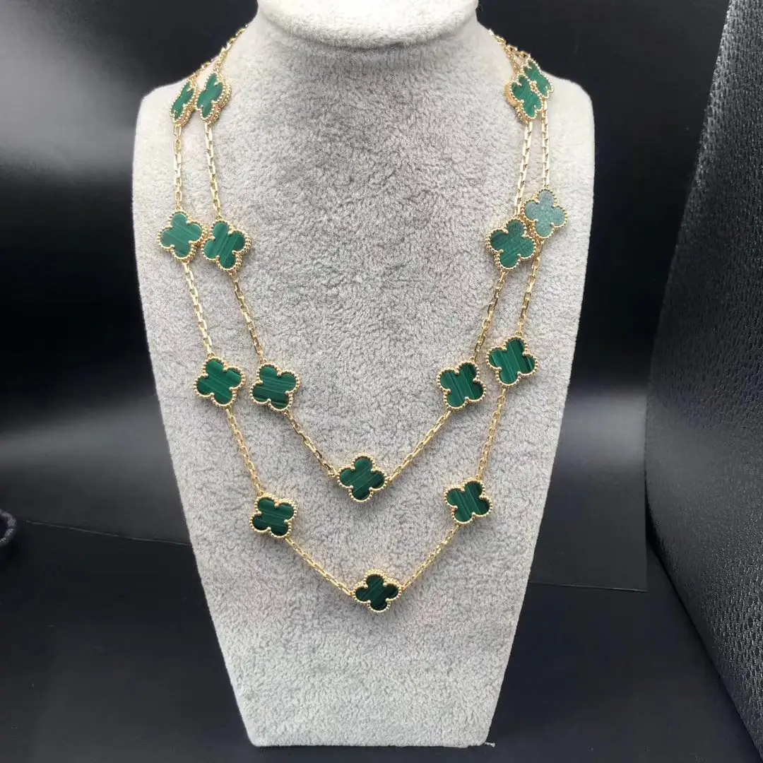 Колье Van Cleef & Arpels c 20 мотивами /желтое золото, малахиты/