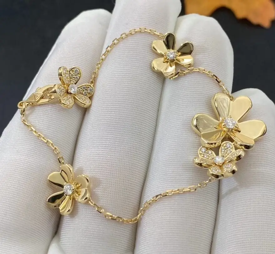 Браслет Van Cleef &amp; Arpels Frivole /бриллианты, желтое золото/
