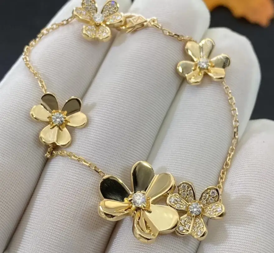 Браслет Van Cleef &amp; Arpels Frivole /бриллианты, желтое золото/