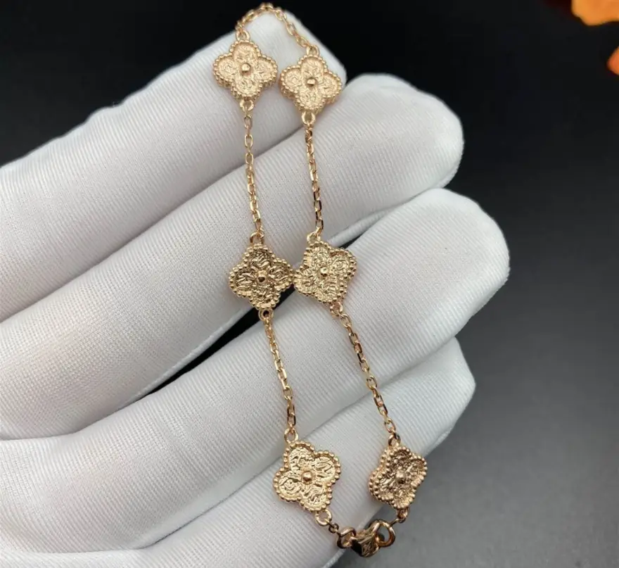 Браслет Van Cleef &amp; Arpels Sweet Alhambra 6 мотивов /розовое золото/ 2