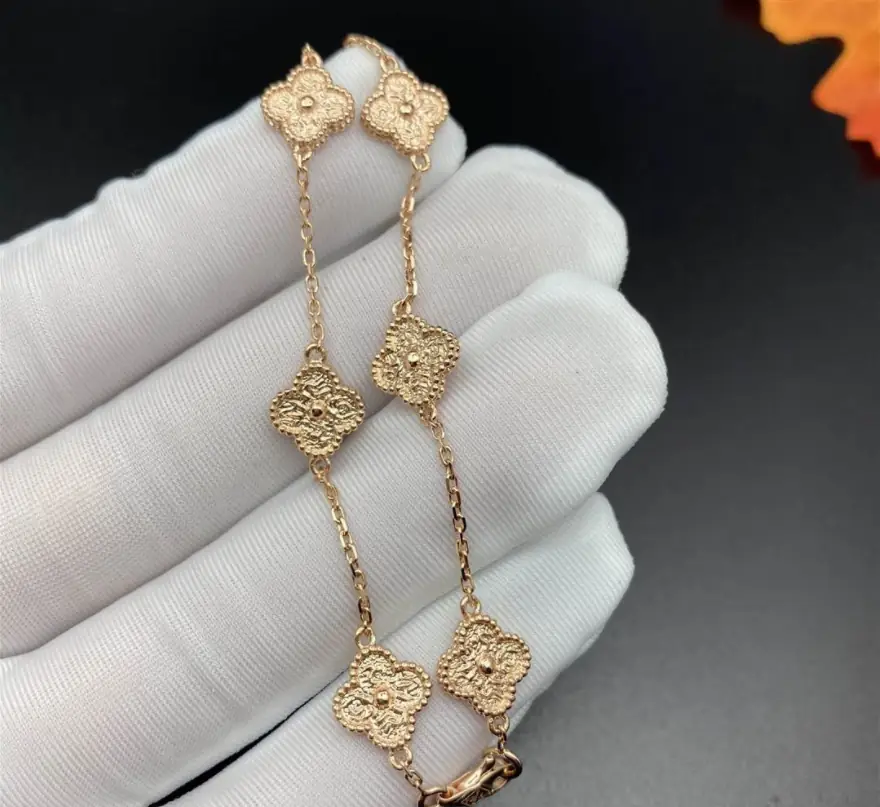 Браслет Van Cleef &amp; Arpels Sweet Alhambra 6 мотивов /розовое золото/ 3