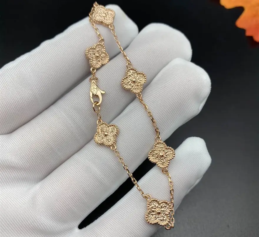 Браслет Van Cleef &amp; Arpels Sweet Alhambra 6 мотивов /розовое золото/ 5